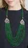 Multistrand Allah Turkish Artisan Necklace - Green Jade