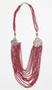 Multistrand Allah / Ottoman Seal Artisan Necklace - Red Jade