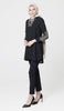 Nahid Embroidered Long Modest Tunic - Black - PREORDER (ships in 2 weeks)