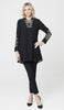 Nahid Embroidered Long Modest Tunic - Black- PREORDER (ships in 2 weeks)