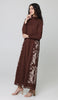 Nyla Modest Long Formal Gold Embellished Maxi Dress - Cocoa - PREORDER (ships in 2 weeks)