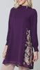 Nyla Gold Embellished Long Modest Tunic - Purple - PREORDER (ships in 2 weeks)