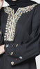 Nina Gold Embellished Formal Long Modest Tunic - Black