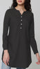 Parisa Mostly Cotton Long Modest Everyday Tunic - Black