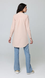 Tunique longue et modeste de tous les jours en coton majoritairement Parisa - Blush