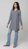 Parisa Mostly Cotton Long Modest Everyday Tunic - Charcoal - PREORDER (ships in 2 weeks)