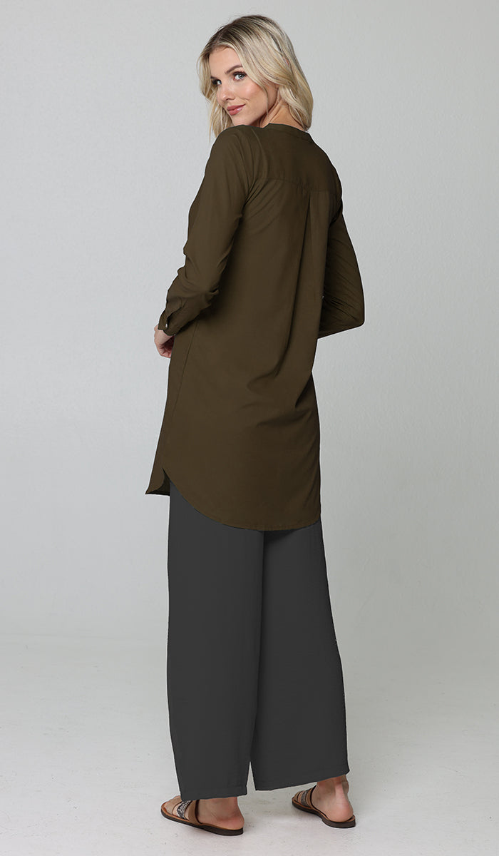 Tunique longue et modeste de tous les jours en coton majoritairement Parisa - Sarcelle