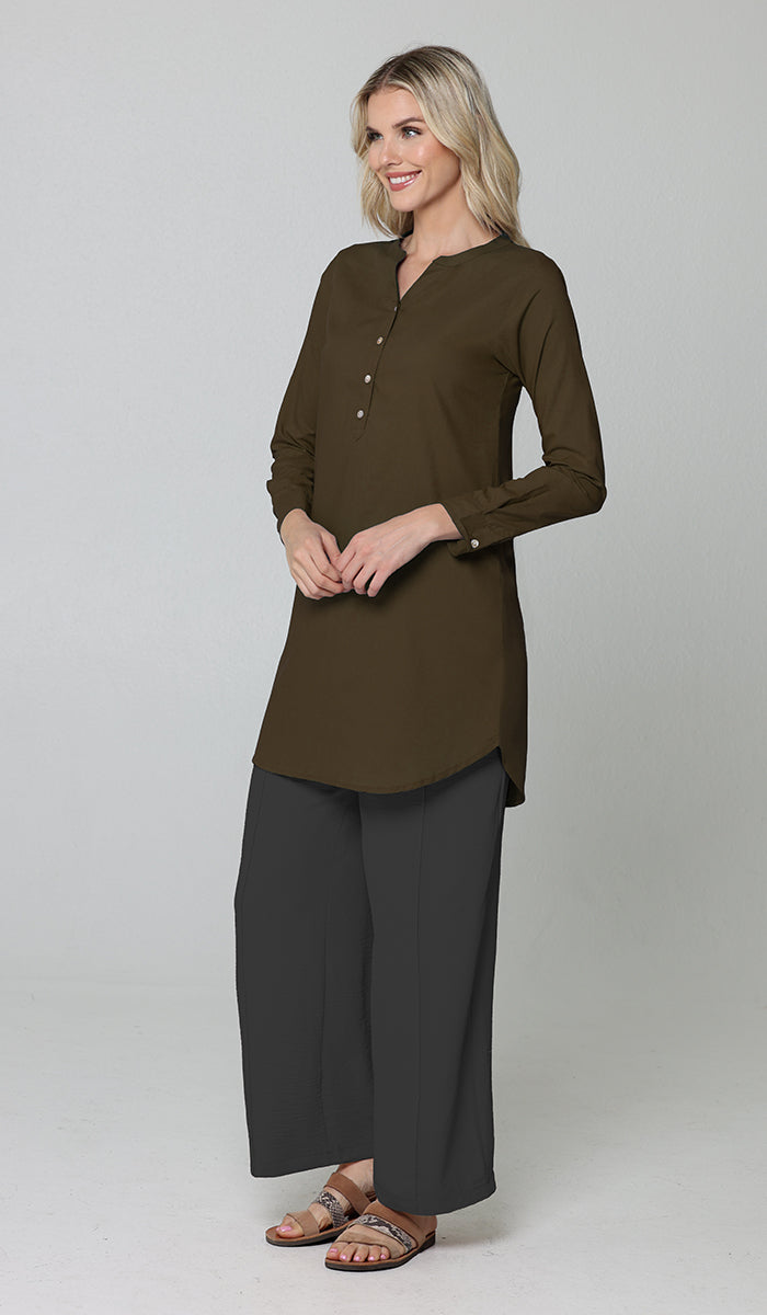 Tunique longue et modeste de tous les jours en coton majoritairement Parisa - Sarcelle