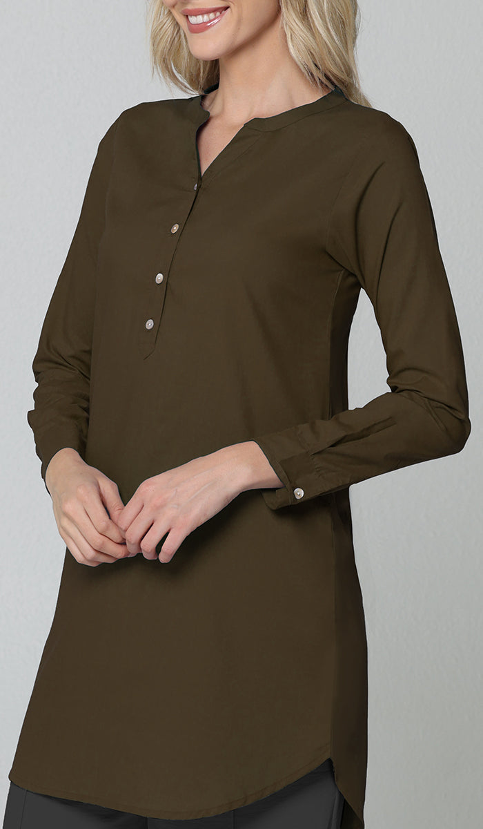 Tunique longue et modeste de tous les jours en coton majoritairement Parisa - Sarcelle