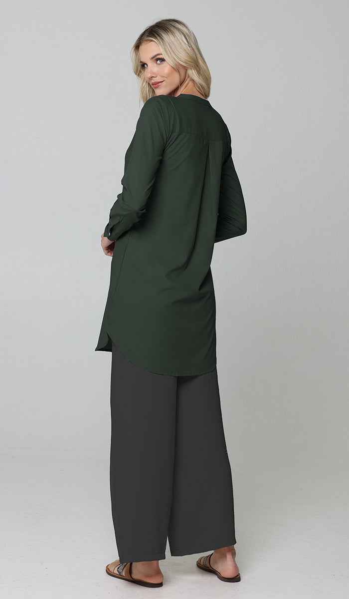 Tunique longue et modeste de tous les jours en coton majoritairement Parisa - Sarcelle