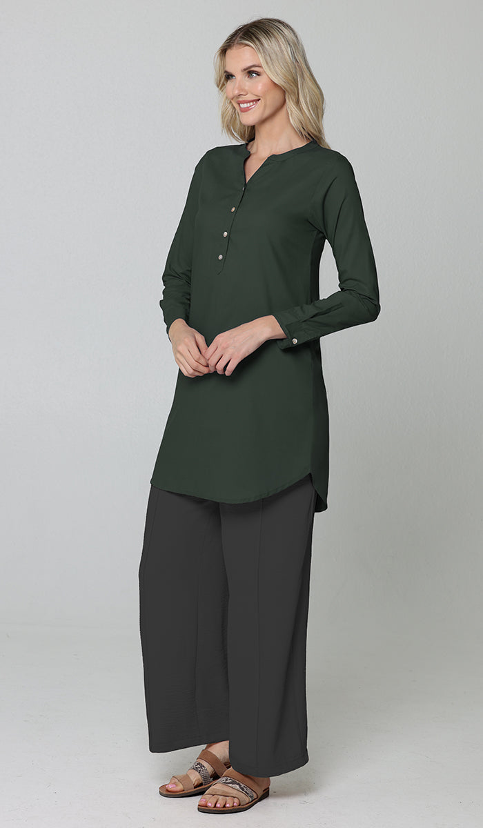 Tunique longue et modeste de tous les jours en coton majoritairement Parisa - Sarcelle