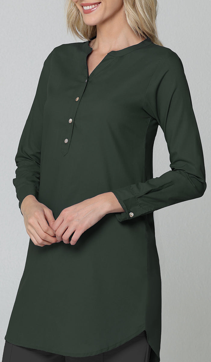 Tunique longue et modeste de tous les jours en coton majoritairement Parisa - Sarcelle