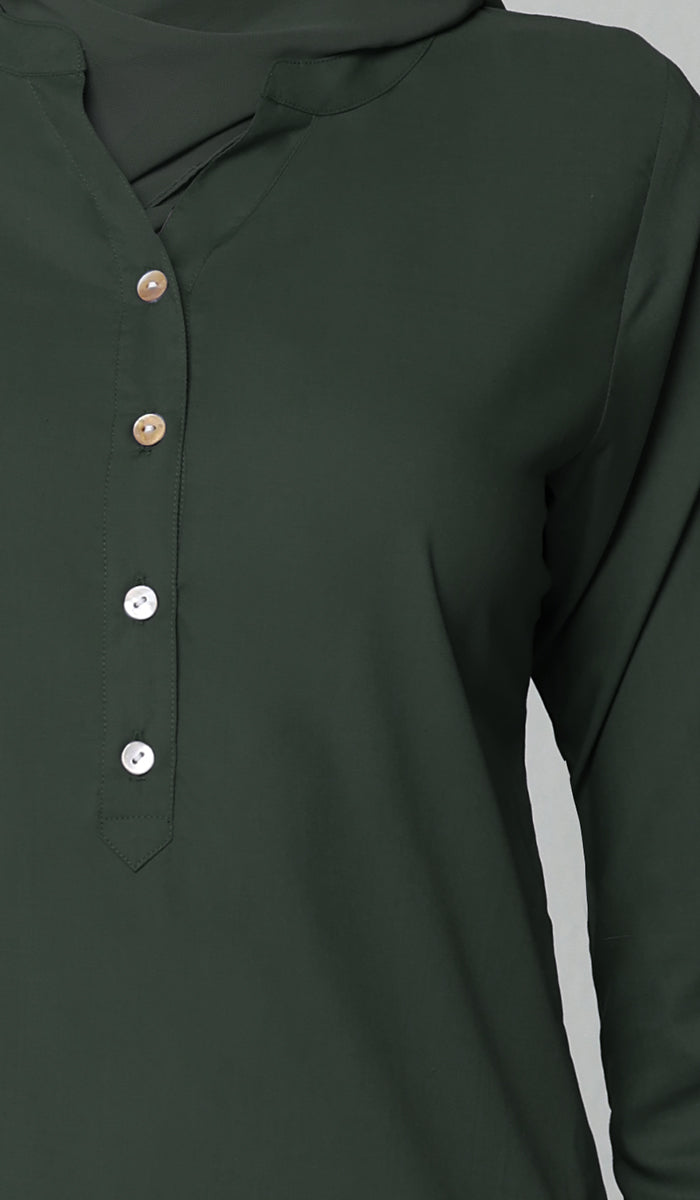 Tunique longue et modeste de tous les jours en coton majoritairement Parisa - Sarcelle