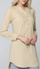 Parisa Mostly Cotton Long Modest Everyday Tunic - Khaki - PREORDER (ships in 2 weeks)