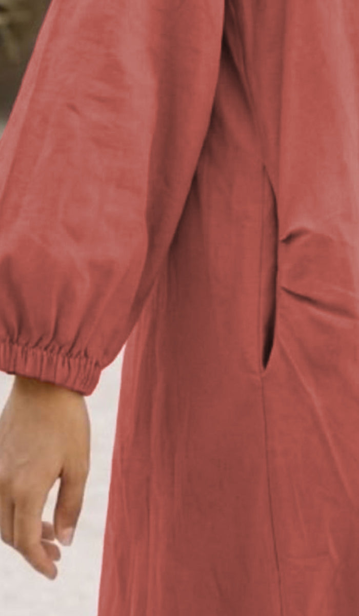 Farda - Veste chemise longue fluide boutonnée - Marine