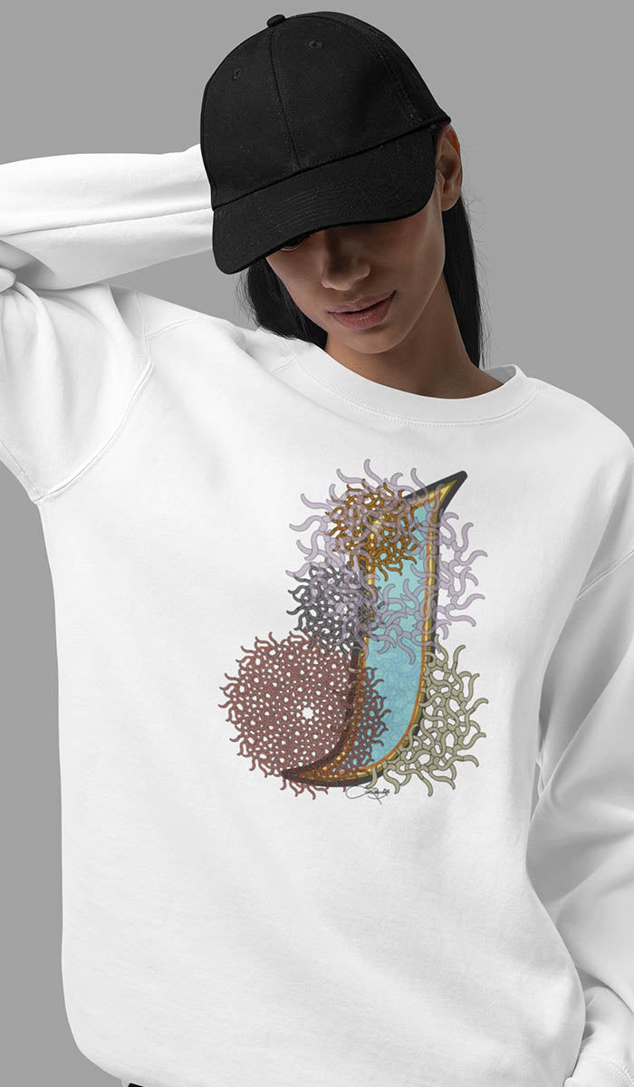 Pullover Sweatshirt with Arabic Initial - 'Alif' (ا)