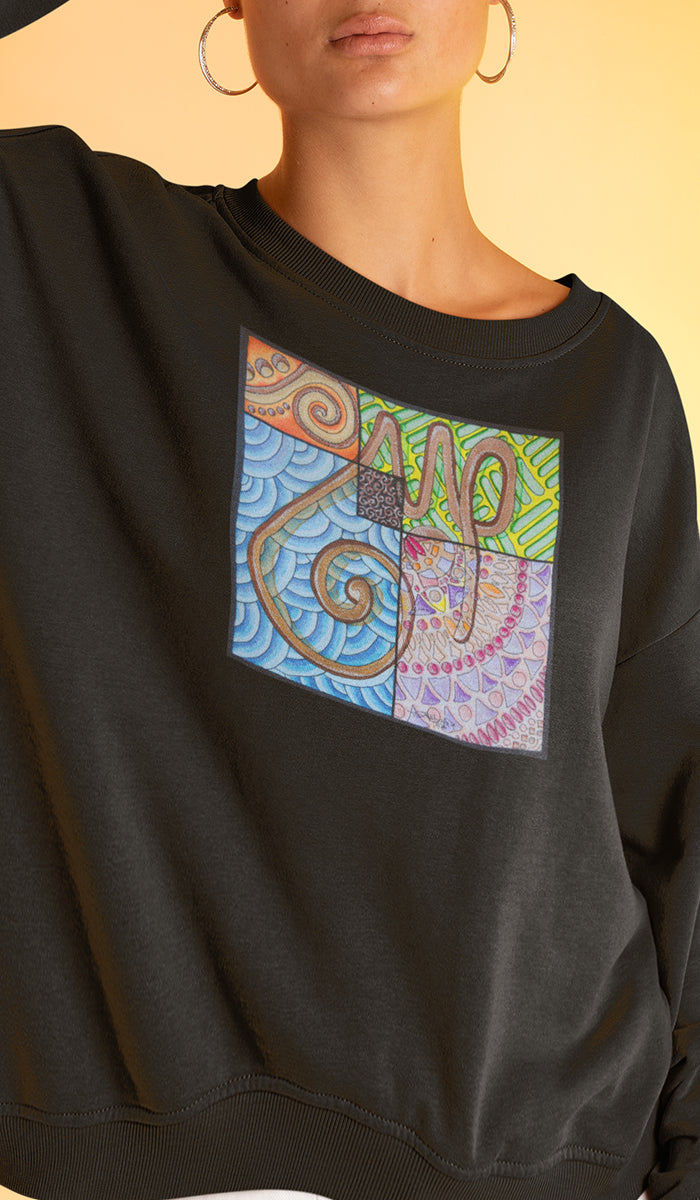Pullover Sweatshirt with Arabic Calligraphy - Sabr (صَبْرٌ‎)