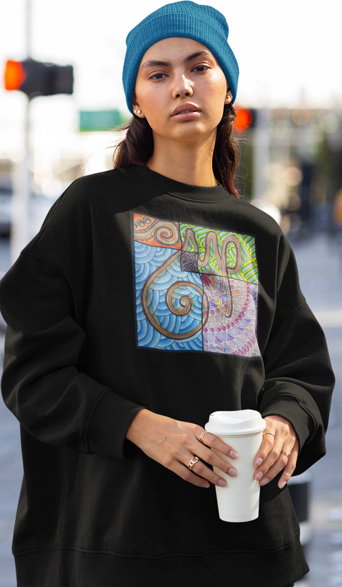 Pullover Sweatshirt with Arabic Calligraphy - Sabr (صَبْرٌ‎)