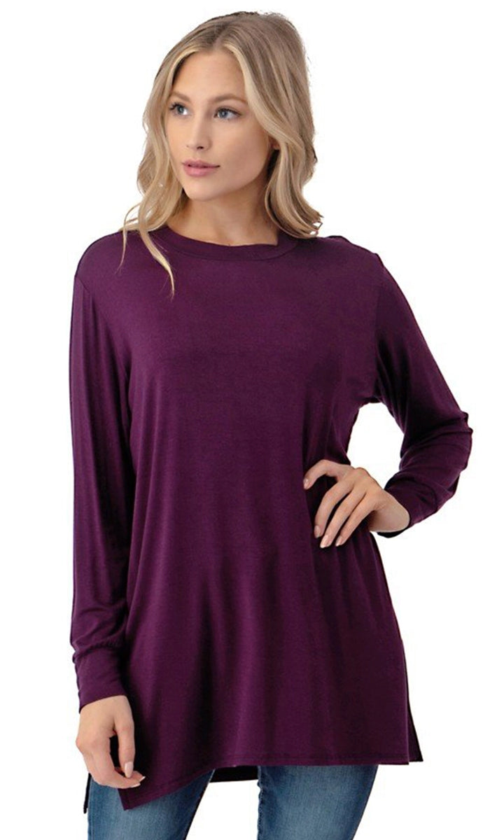 Samar Soft Everyday Stretch Tunic - Eggplant