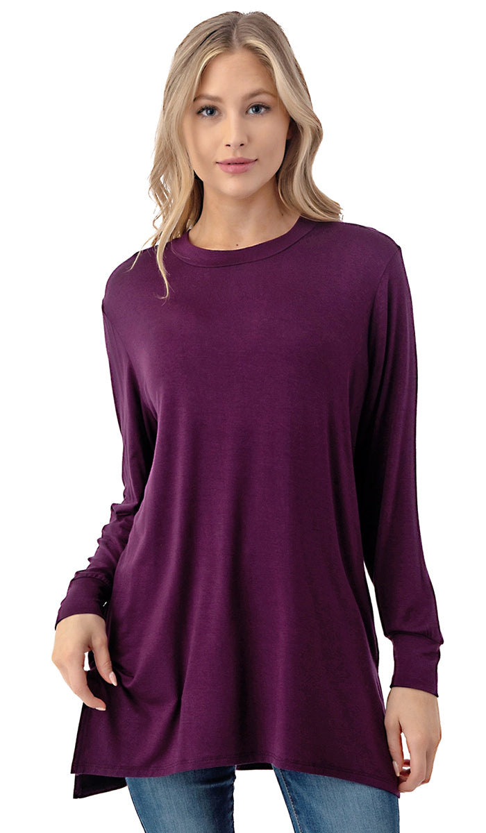 Samar Soft Everyday Stretch Tunic - Eggplant