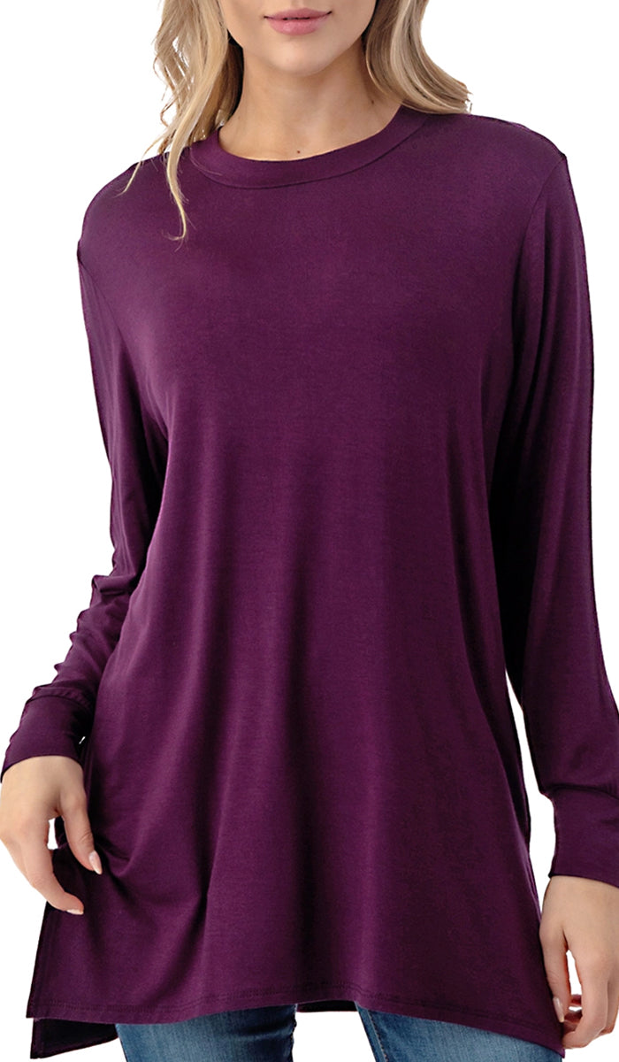 Samar Soft Everyday Stretch Tunic - Eggplant