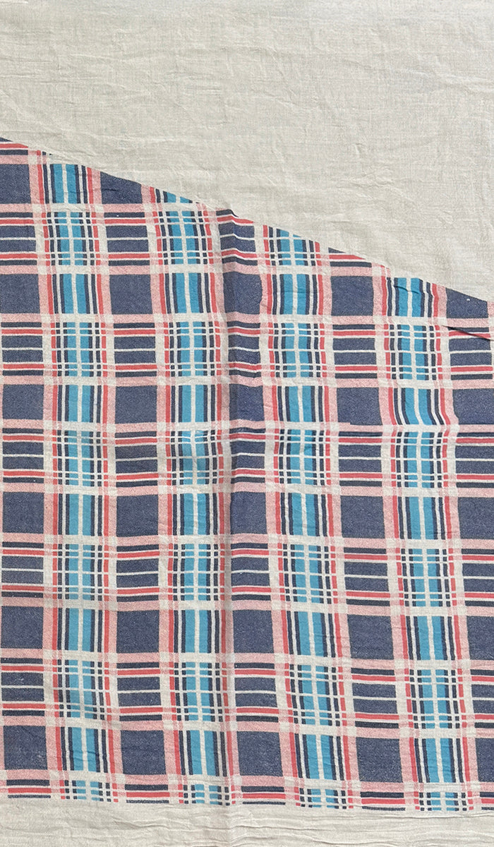 Risa Printed Cotton Non-slip Wrap Hijab Scarf - Cream/Blue/Pink