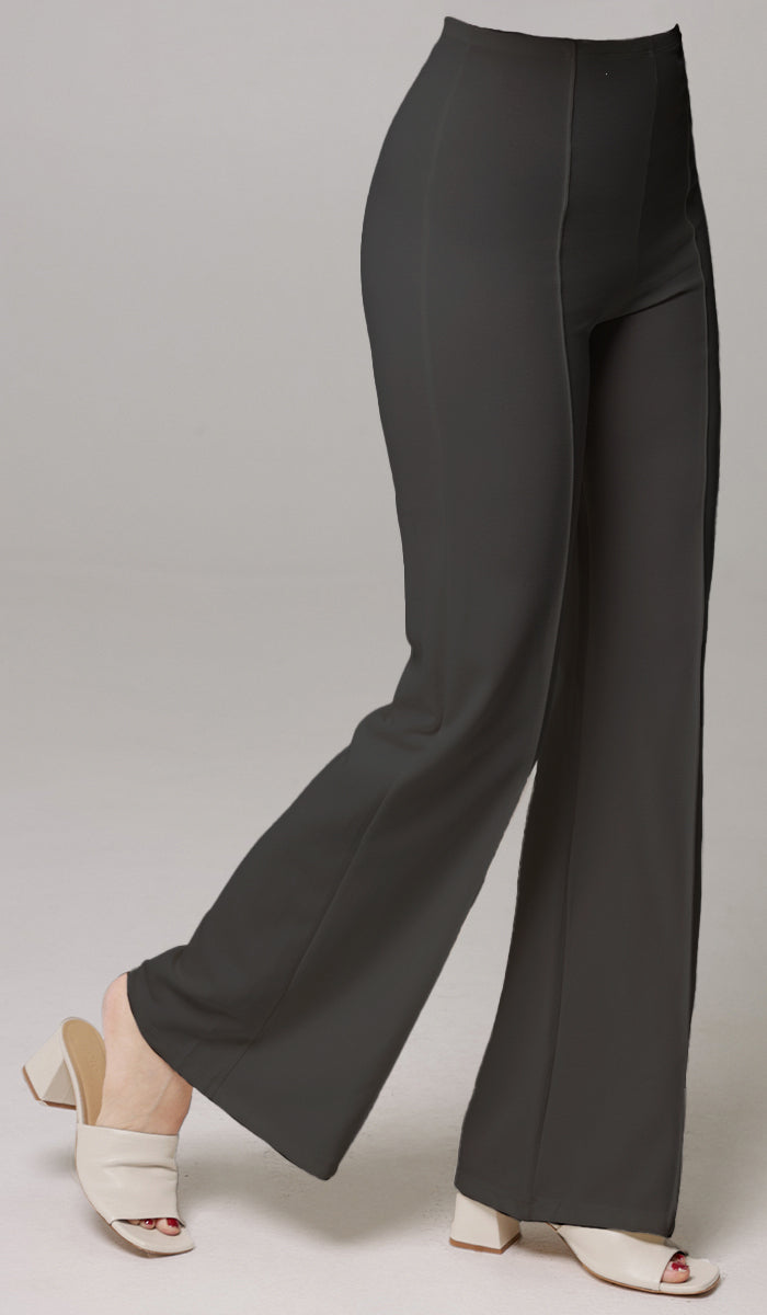Riva Tailored Stretch Flared Pants - Black