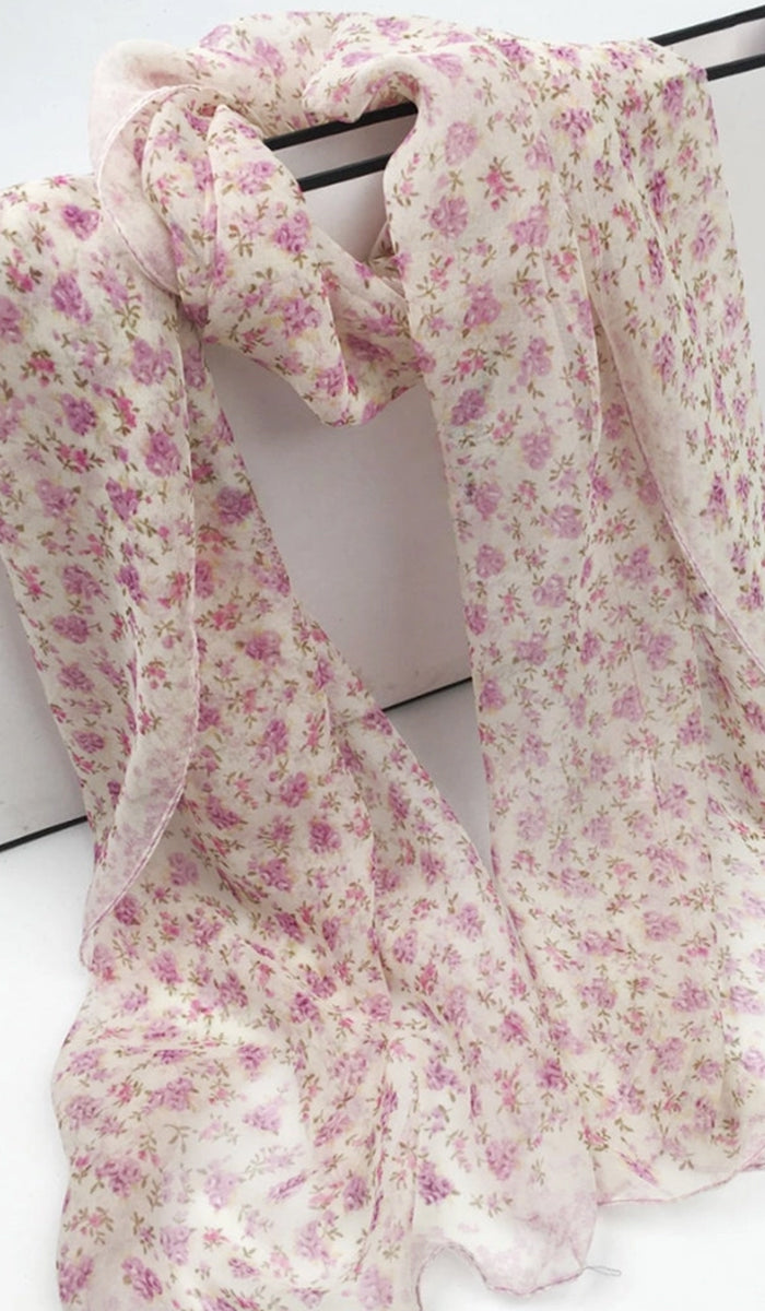 Floral patterned scarf on a white background