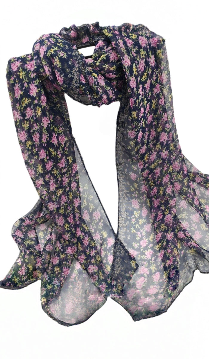 Floral patterned scarf on a white background