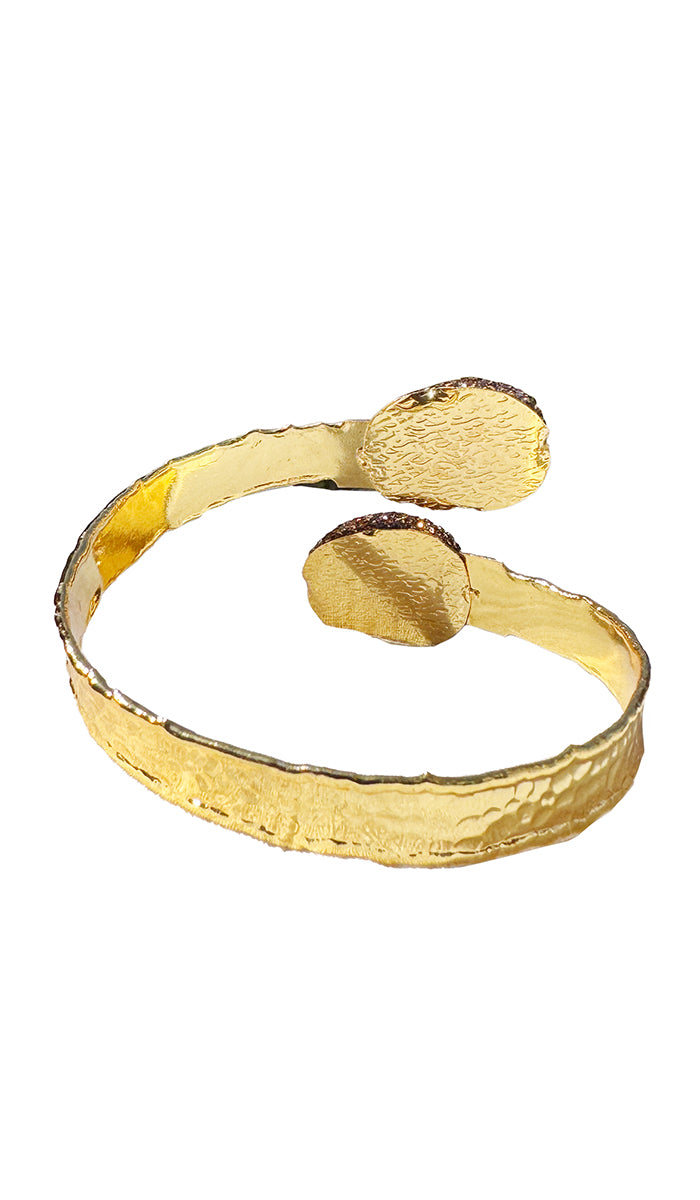 Bracelet jonc Shahadah en argent sterling plaqué or