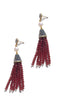 Ruby Red Crystal Turkish Tassel Earrings