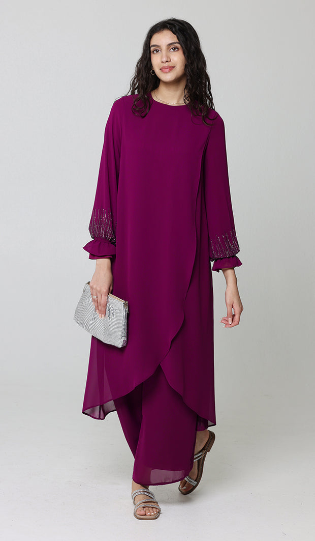 Safa Dressy Long Modest Midi Tunic - Orchid