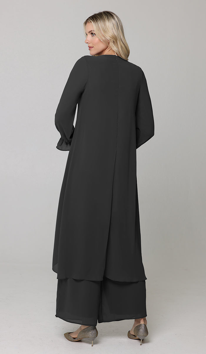 Safa Tunique Midi Longue Habillée Modeste - Noir