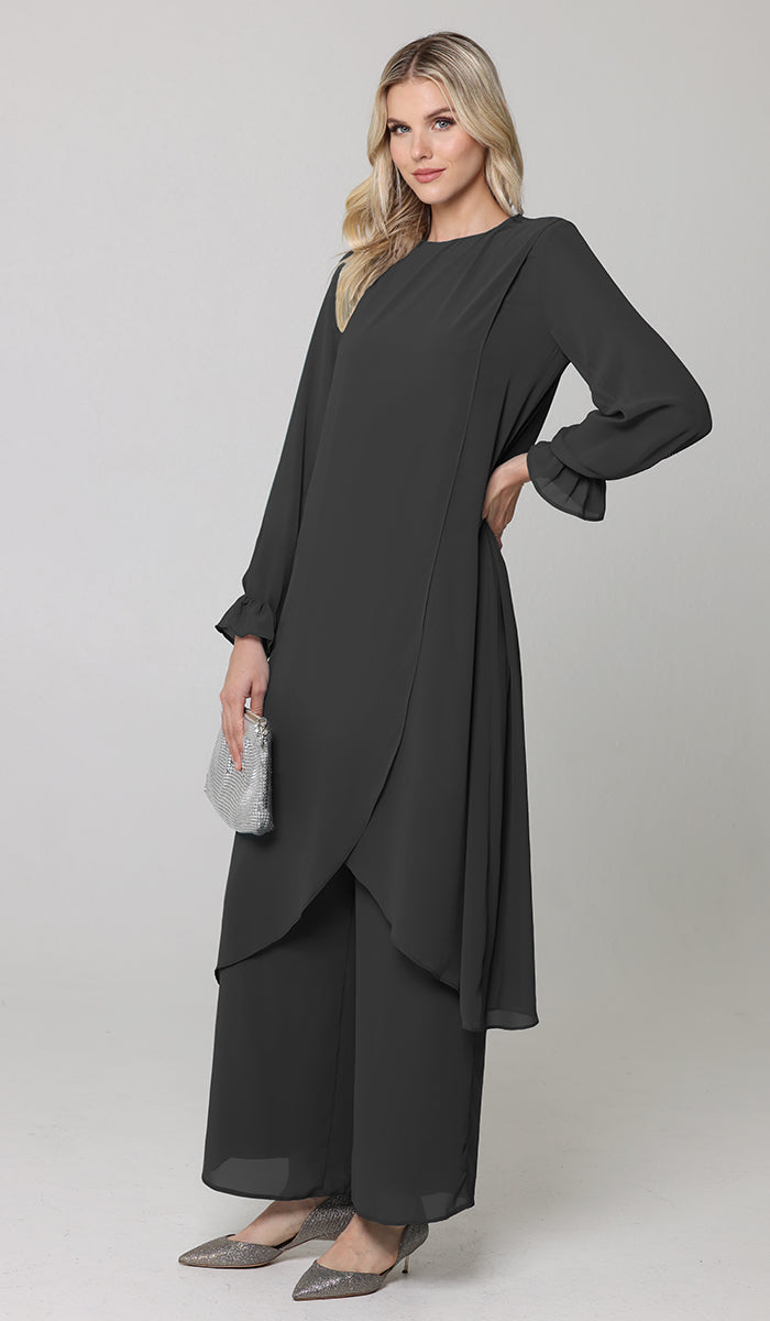 Safa Tunique Midi Longue Habillée Modeste - Noir