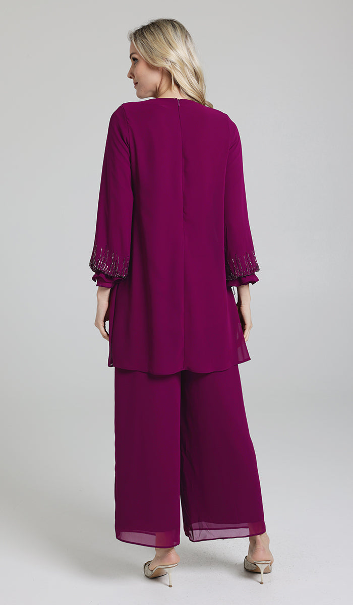 Back view of Seema tunic in Orchid. 