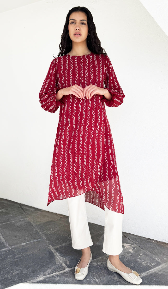 Safa Tunique Midi Longue Habillée Modeste - Orchidée