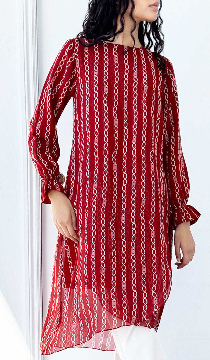 Safa Tunique Midi Longue Habillée Modeste - Orchidée
