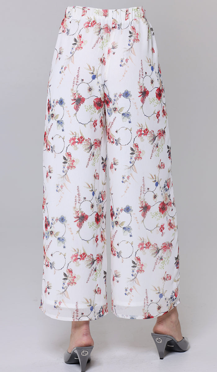Alima Loose Flowing Palazzo Pants - Poppy Cream