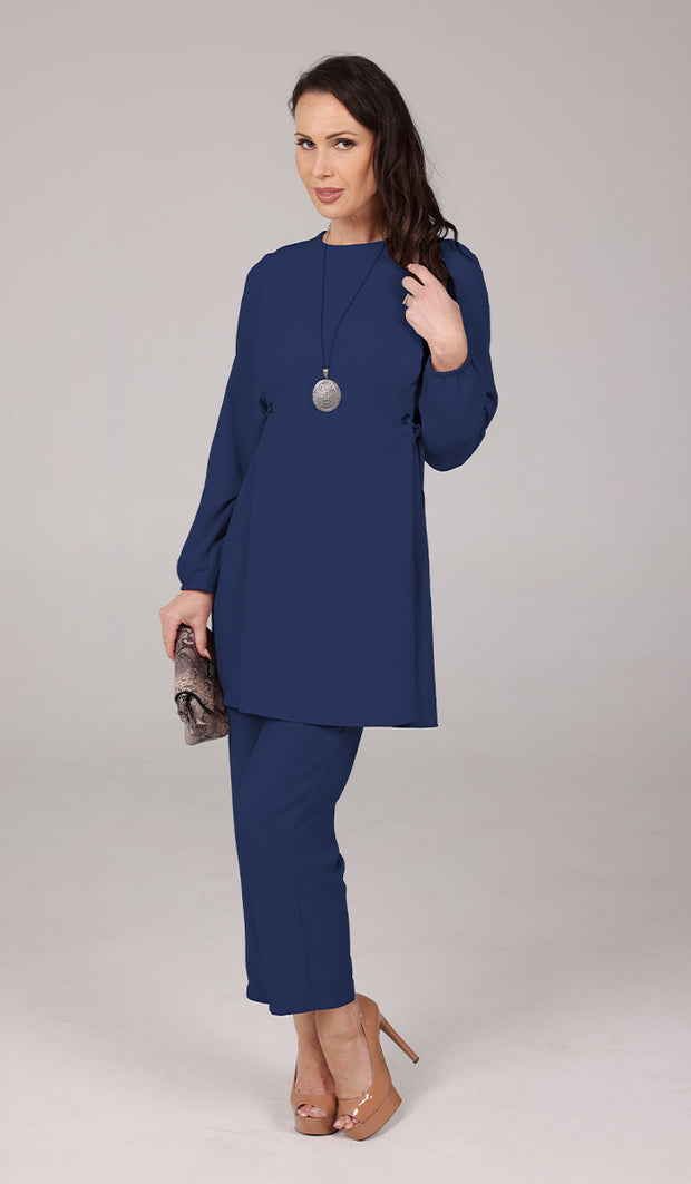 Sakinah Long Modest Adjustable Tunic - Marina Blue