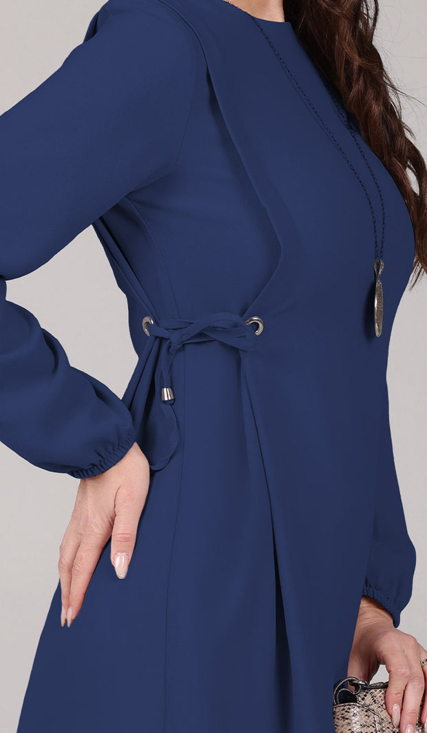 Sakinah Long Modest Adjustable Tunic - Marina Blue