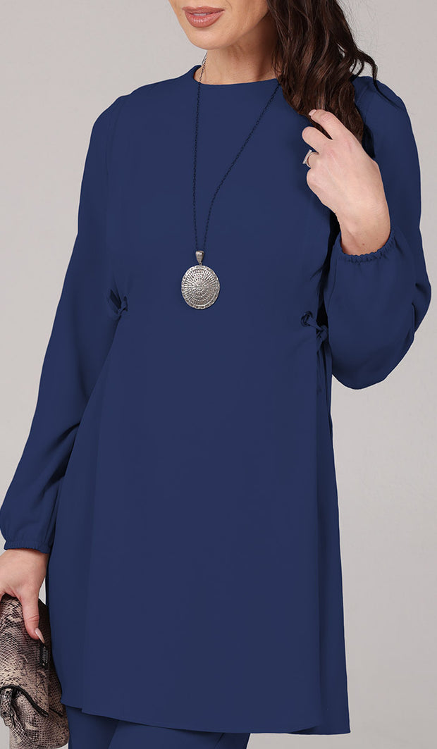 Sakinah Long Modest Adjustable Tunic - Marina Blue