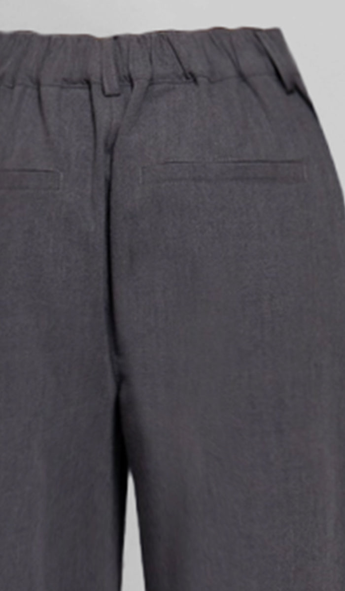Salma Tailored Stretch Waist Trouser Pants - Charcoal