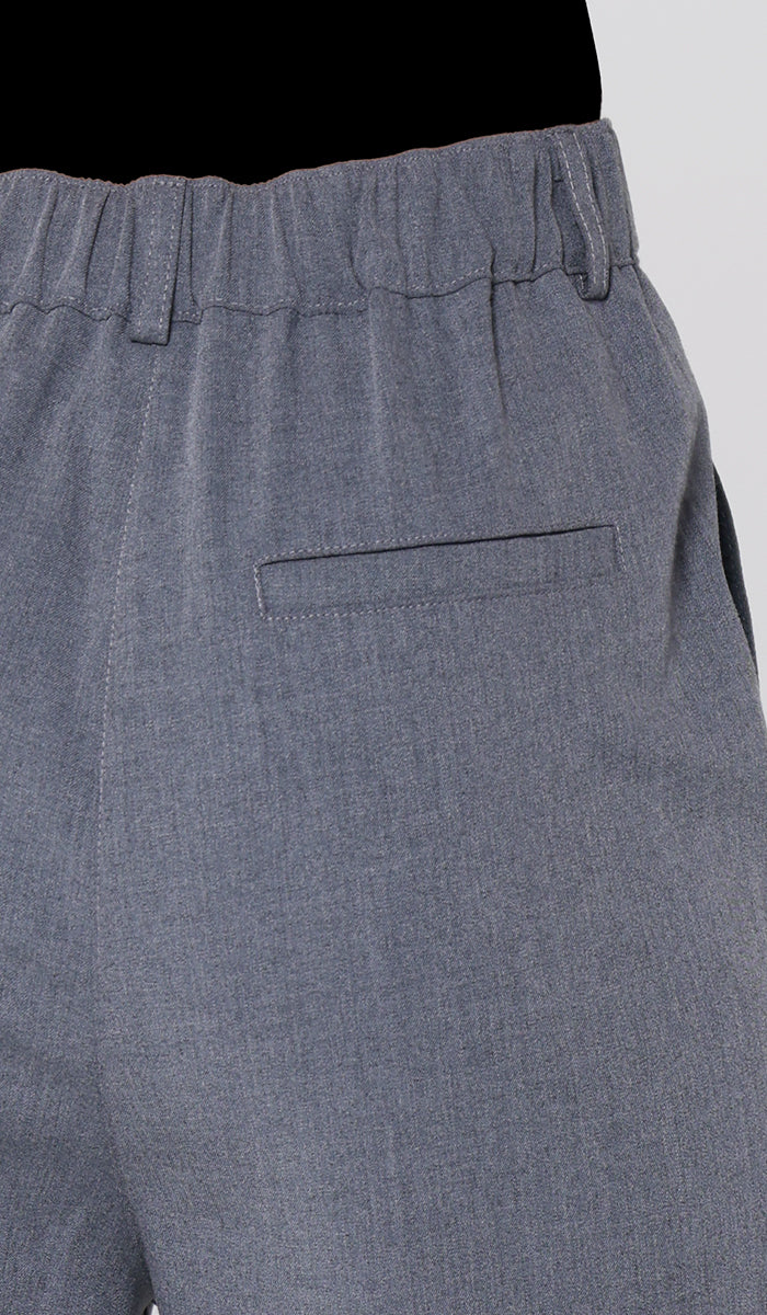 Salma Tailored Stretch Waist Trouser Pants - Charcoal