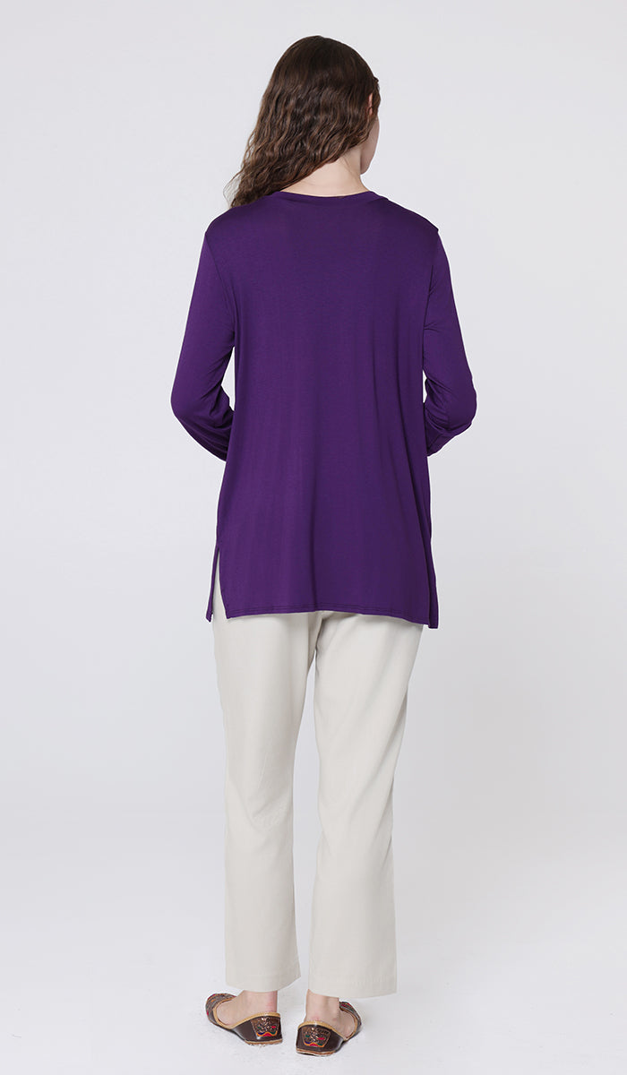 T-shirt modeste à manches longues Peachy Soft - Noir