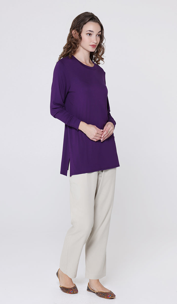 T-shirt modeste à manches longues Peachy Soft - Noir