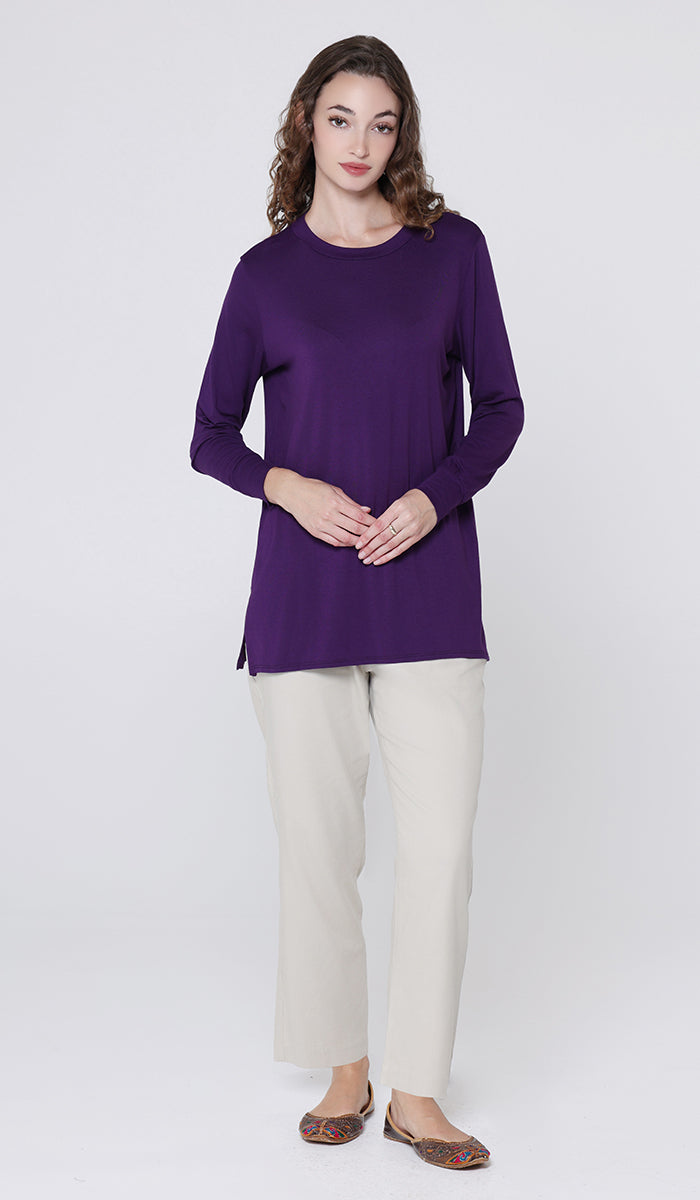 T-shirt modeste à manches longues Peachy Soft - Noir