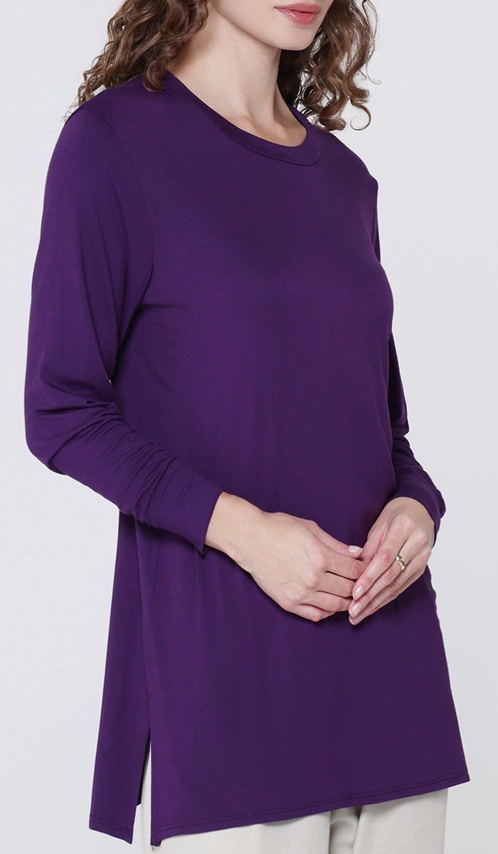 T-shirt modeste à manches longues Peachy Soft - Noir