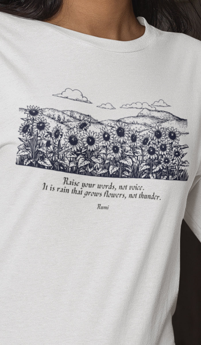 Satr Collection Unisex Long Sleeve 100% Cotton T-Shirt - Rain