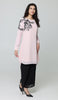 Selena Embroidered Long Modest Tunic - Blush Pink