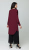 Selena Embroidered Long Modest Tunic - Maroon